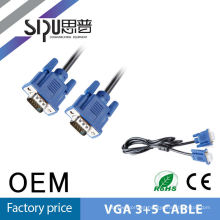 SIPU Factory direct sell vga cable, VGA3+5 with 2 ferrites,best suit for vga cable distributor